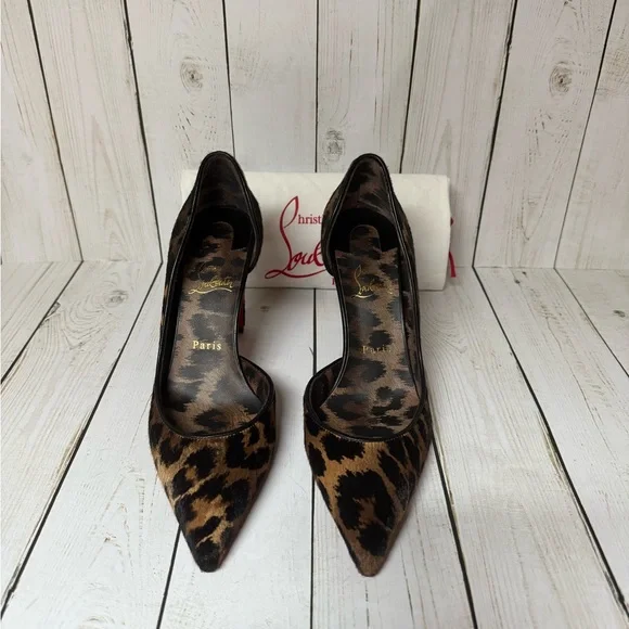 Christian Louboutin Calf Hair Vibella Leopard Print Pumps Sz 39 / 9 - Picture 6 of 16